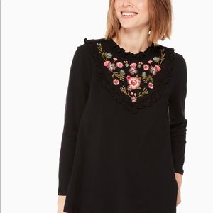 Kate Spade Embroidered mix media top